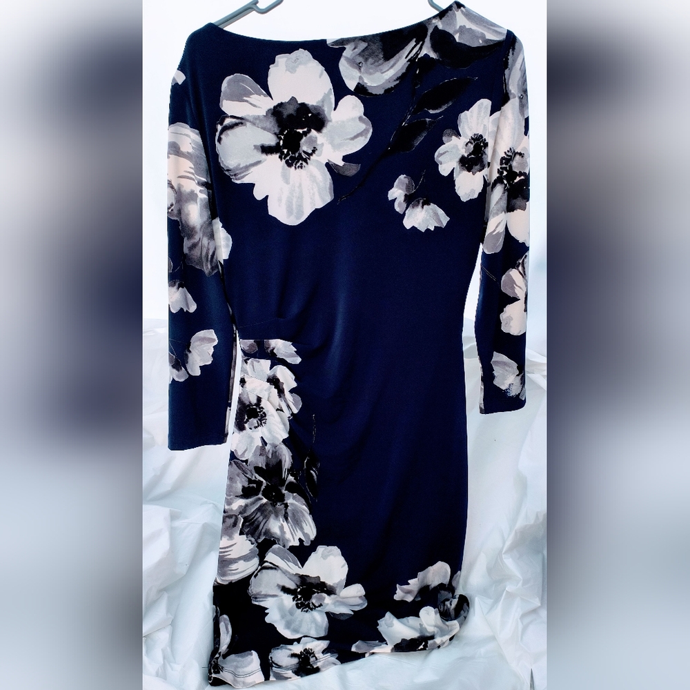Ralph‎ Lauren Navy Floral Dress, Size 6